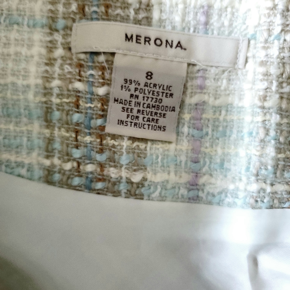 Women's flared Merona plaid pastel skirt, size 8 - Picture 5 of 6
